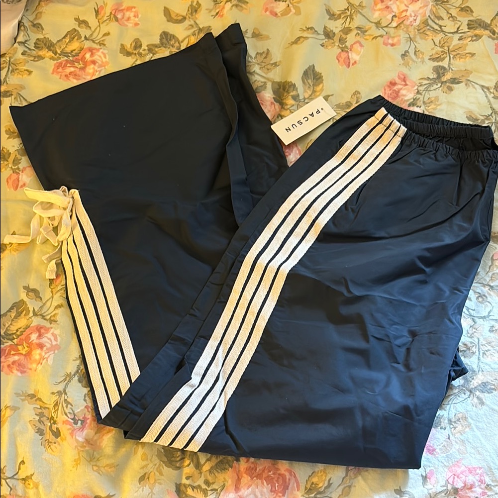 Pacsun Navy Joggers With White Stripes + Bows